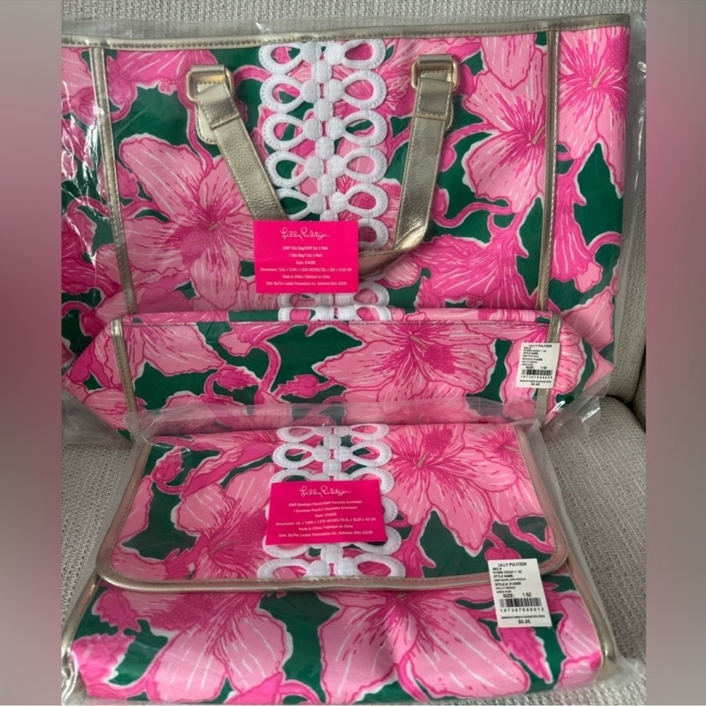 Lilly Pulitzer Tote Bag and Clutch Set NWT - Picture 12 of 13